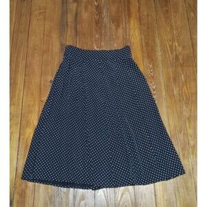 Vintage Tofy Pleated  Black Skirt with white polka dots size 10